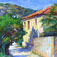 Dorf in den Bergen Peloponnes, 2003<br/>Öl auf Karton<br/>50 x 60 cm